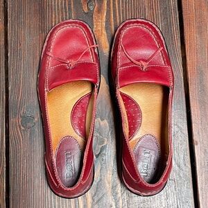 Born | Leather Red Loafers | Women’s 8